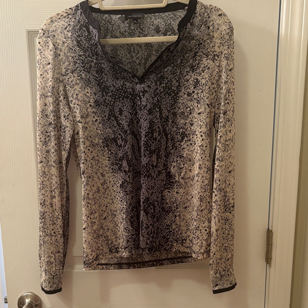 The Limited Black and White Patterned Blouse